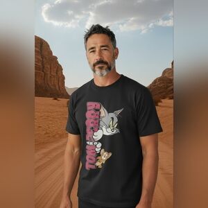 Black Tom and Jerry Graphic Tee